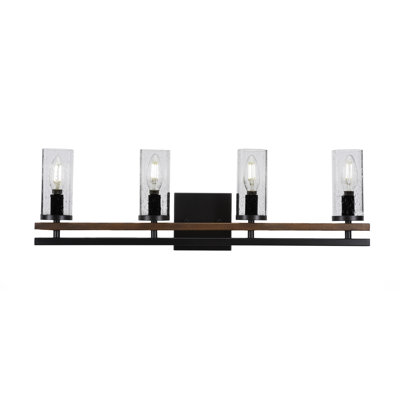 Belmont 4 Light Bath Bar With 2.5” Glass