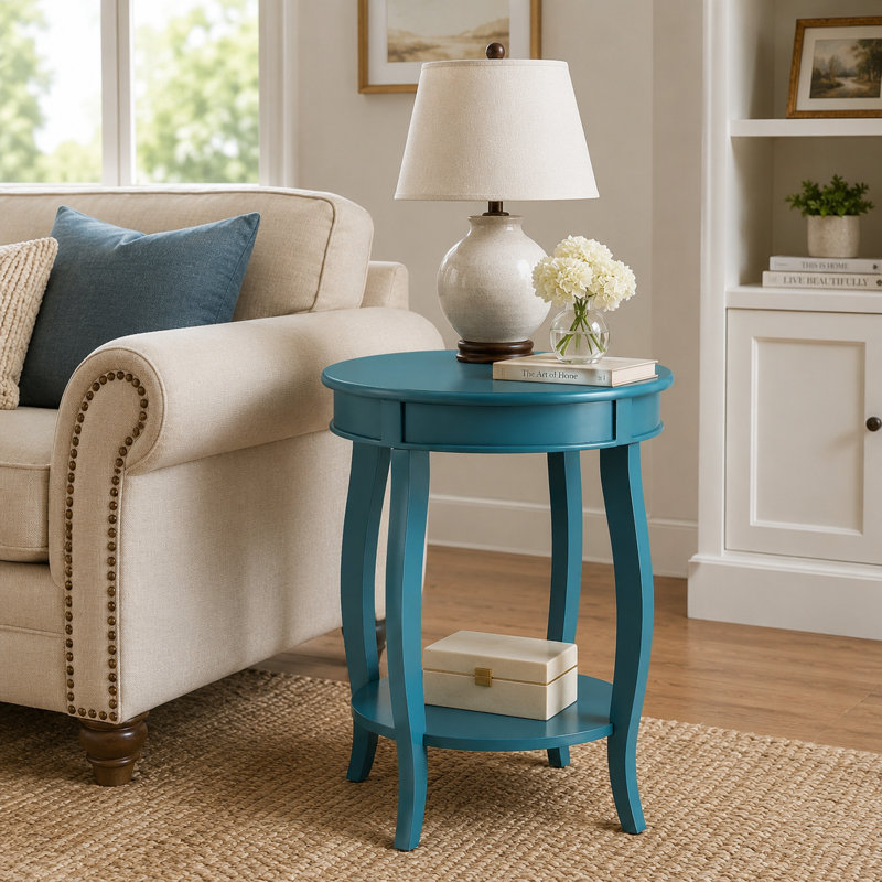 ACME Aberta Accent Table, Teal, Teal