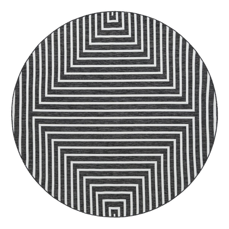 Geometric Indoor / Outdoor Rug, Round 7'10"