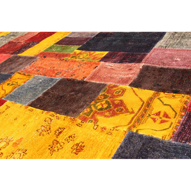 Color Transition Patchwork Multi Color Rug 6'8" x 10'6"