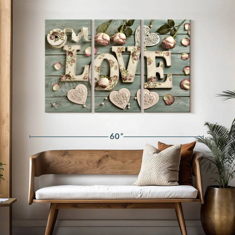 Shabby Elegance Love Wall Sign, 32" H x 50" W