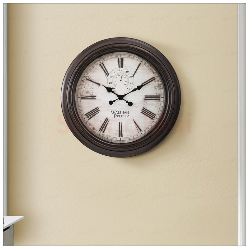 Horloge murale ronde de 20 pouces avec mouvement à quartz précis et conception sans tiques pour une décoration intérieure élégante et silencieuse