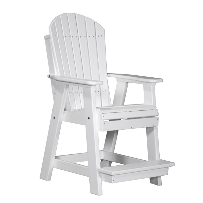 Chaise de terrasse Janel Adirondack, Blanc, Chaise à accoudoir