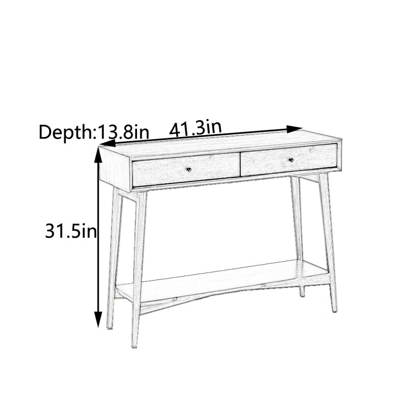 Tole Solid Wood Console Table, 31.5" H x 41.3" W x 13.8" D