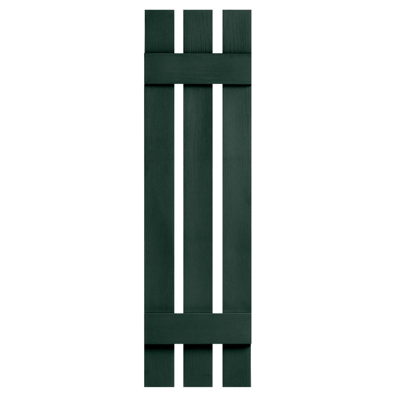 Alpha 51" H Dark Brown Vinyl Board and Batten Shutters Pair