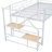 White Twin Metal MDF Loft Bed With Secure Storage Stairs And Durable Frame-222867262