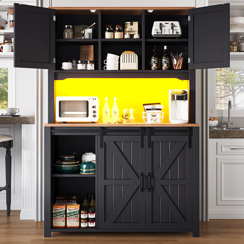 175cm Kitchen Pantry, Black