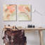 Ensemble de 2 reproductions d'art sur toile aquarelle abstraite rose par Grace Popp-1529396269