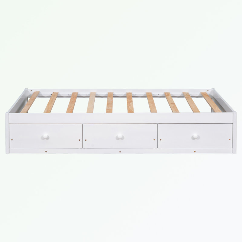 Kutsi 14.1" Solid Wood Platform Bed, White