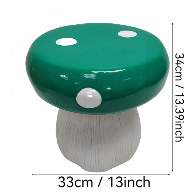 Statue surdimensionnée de champignon en résine, Vert