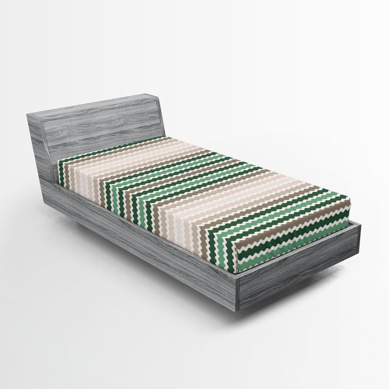 Drap-housse géométrique Ambesonne, Drap-housse de taille simple