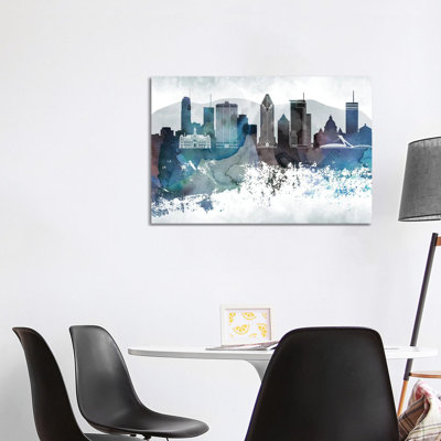 Montreal Bluish Skyline - Wrapped Canvas Print
