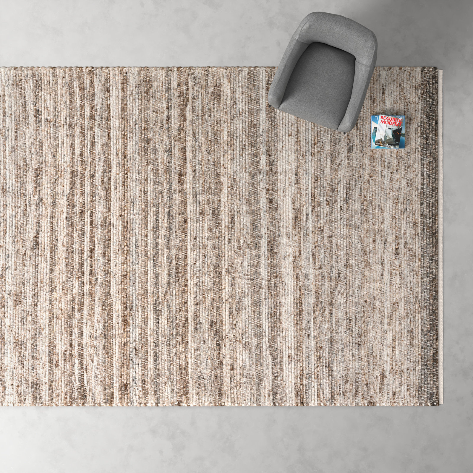 Mecit Handmade Recycled P.E.T Gray/Taupe Indoor/Outdoor Rug, Rectangle 10' x 14'