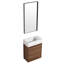 Petit meuble-lavabo de 18 po avec lavabo simple - Rangement abondant, lavabo en céramique durable, style simple, grand espace de rangement en ébène brun, lavabo, design élégant,