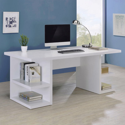 Bureau d'écriture blanc, 4 tablettes