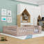 Lit plateforme en bois avec garde-corps-124010013