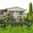 Oval Outdoor Dining Table Umbrella Hole , 72.05 " W 42 " D