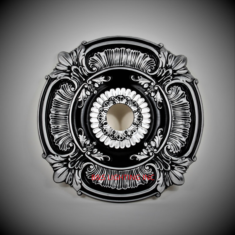 Ceiling Medallion, Black/Chrome