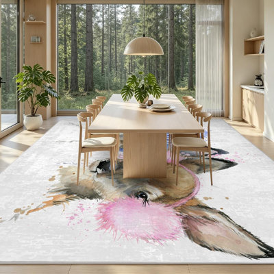 Tapis d'intérieur orange lavable à la machine mignon