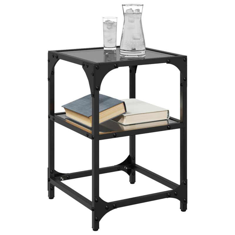 Cuerdas Coffee Table with Storage, 45cm H x 30cm L x 30cm W, Black