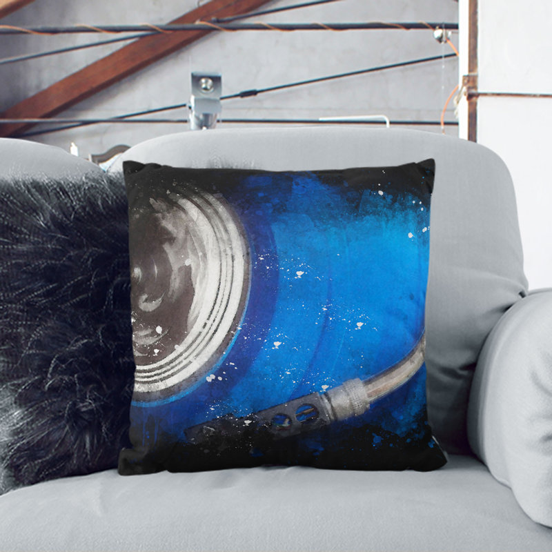 Square Throw Cushion, 55cm H x 55cm W x 20cm D, Black