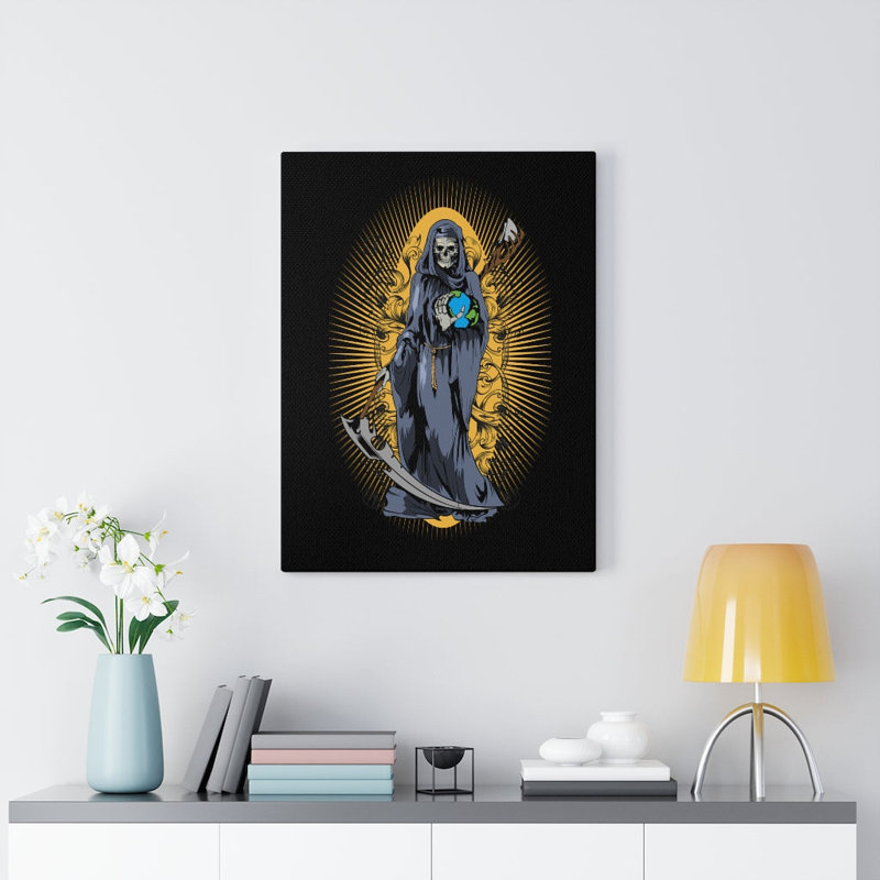 «Grim Reaper Santa Muerte», reproduction d'art sur toile tendue prête à accrocher_112313, H 24 po x l 18 po x P 1,25 po