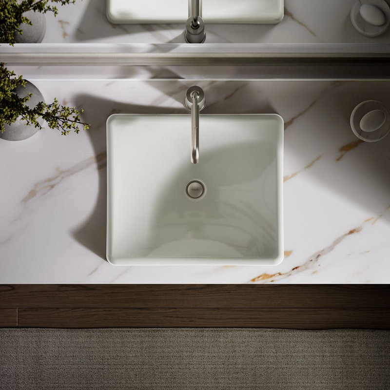 DemiLav Metal Specialty Vessel Bathroom Sink, Almond