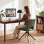 Chaise de bureau pivotante en similicuir avec accoudoirs et base stationnaire Jakavian-878900198