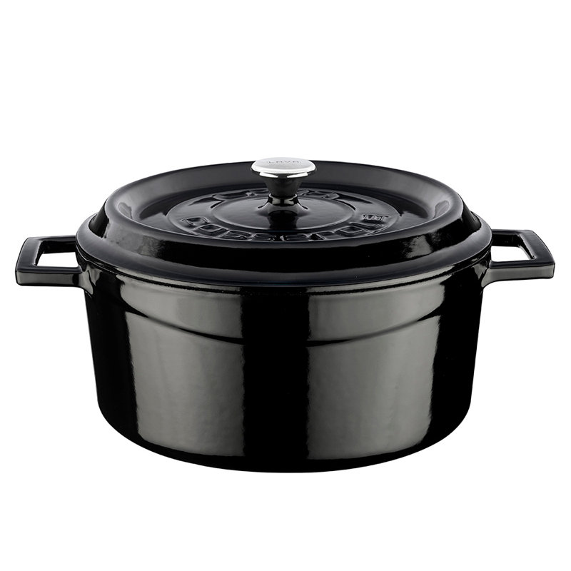 Cocotte ronde en fonte Turgla Home, Noir, 4 pte
