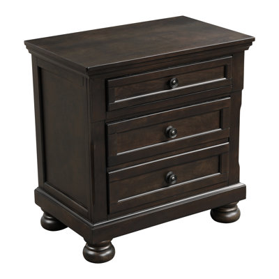 Bedroom Nightstand, Wood Bed Side Table With Drawer, Contemporary Nightstand For Home by Rosalind Wheeler