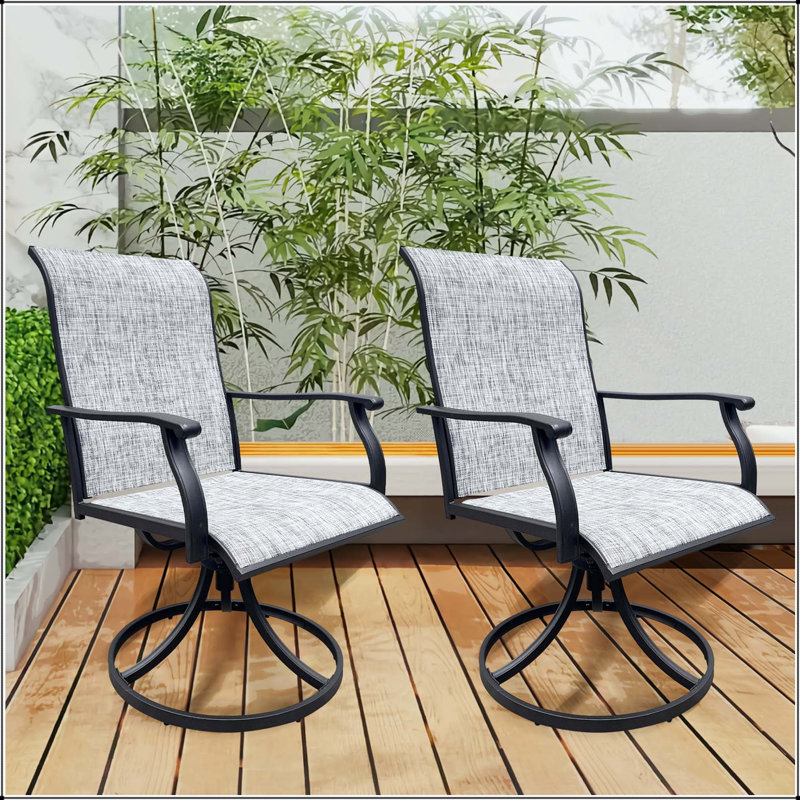 Chaise de patio pivotante en rotin à 360 ° (ensemble de 2)