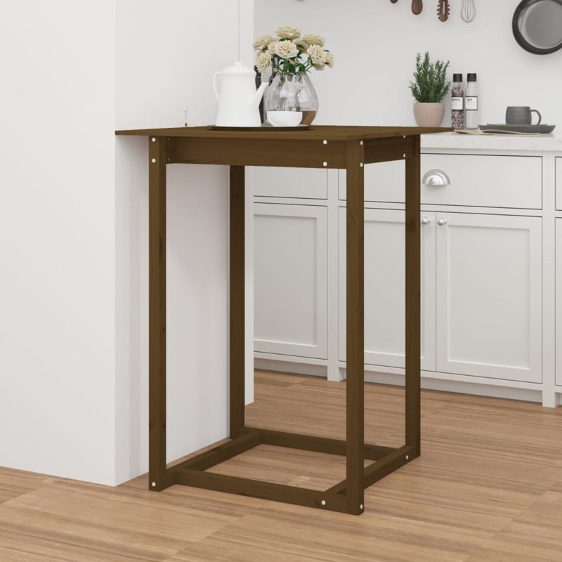 Pine Solid Wood Dining Table, Brown, 110cm H x 80cm L x 80cm W 
