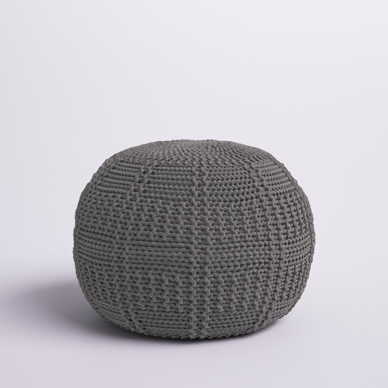 Pouf rond de 20 po de largeur, Gris