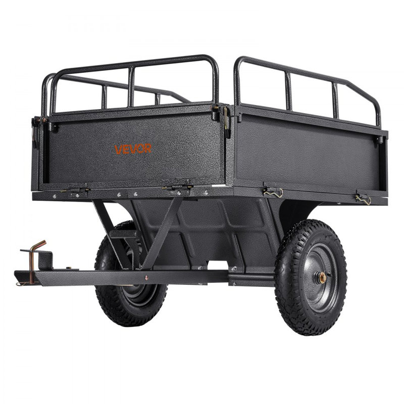 Chariot à benne en acier Ft 500LB pour remorquage de VTT / UTV derrière un camion robuste
