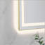 Miroir de salle de bain 20 po x 28 po à DEL avec façade et rétroéclairage, miroir de meuble-lavabo mural avec cadre en aluminium, antibuée, mémoire, 3 couleurs, gradation continue-541290752-541290754