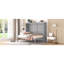 Lit double mural pleine grandeur gris, option peu encombrante pour les petits espaces, appartements sans sommier requis, support de matelas flexible