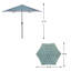 Parasol de table d'extérieur de 8,6 pieds avec bouton-poussoir et manivelle-736592135