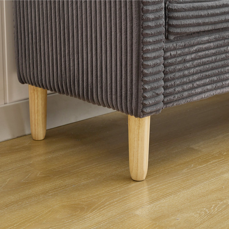 Upholstered Storage Bench, Charcoal