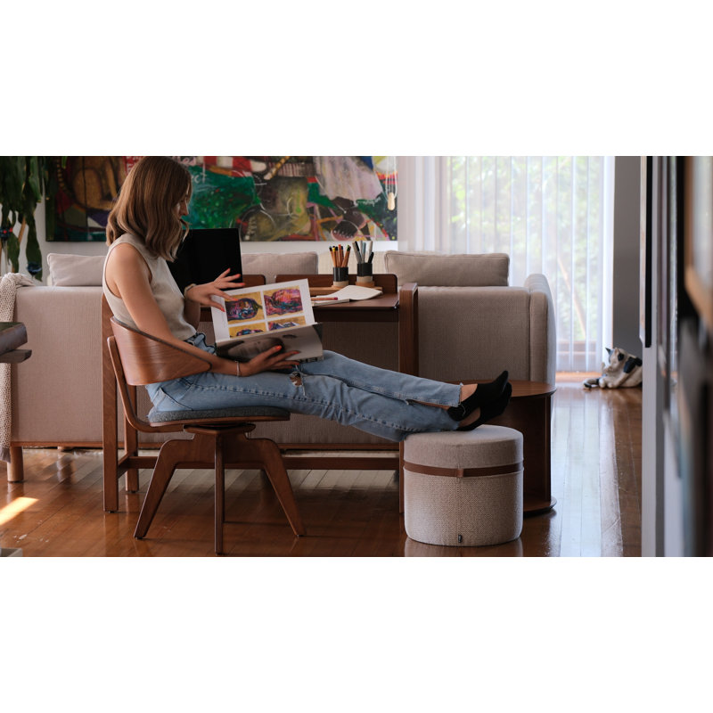 Fila Office Chair, Light Walnut, Dark Gray