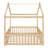 Wood Bed House Bed Frame With Fence, For Kids, Teens, Girls, Boys-812396747-812396751