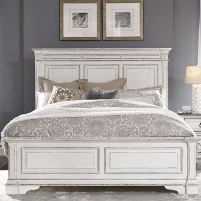 Queen Panel Bed, Dresser & Mirror, Two Nightstand Bedroom Set