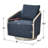 30" Wide Polyester Upholstered Swivel Barrel Chair With Wood Base-543202865