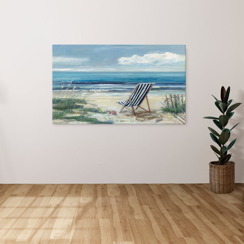 "Beach Chair II" par Sally Swatland, reproduction sur toile, H 28 po x l 48 po x P 1,5 po