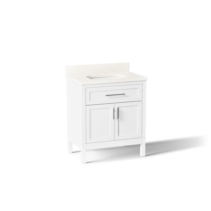 Hadron Single Bathroom Vanity Set, White, White, 31"