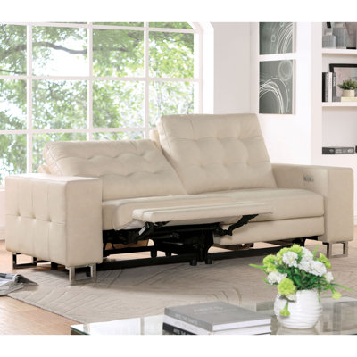 Bruun 87'' Faux Leather Power Reclining Loveseat