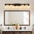 Modern Farmhouse Wood Vanity Light, Solid Wood & Black Metal Bathroom Vanity Lights With Clear Glass Shade-1190770956