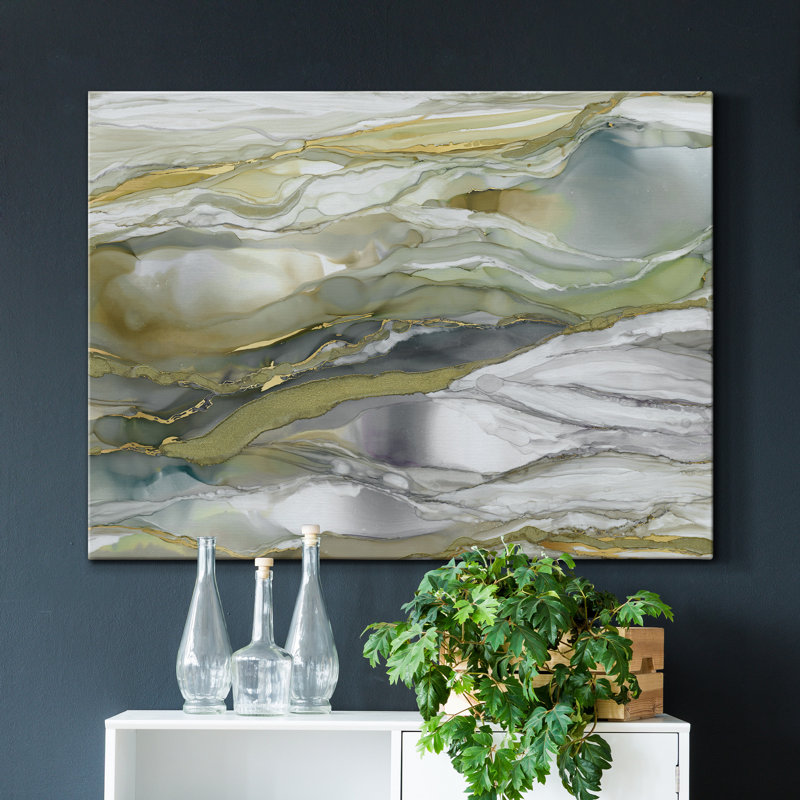 Verre marbré I - impression sur toile tendue, H 48 po x l 32 po x P 1 po