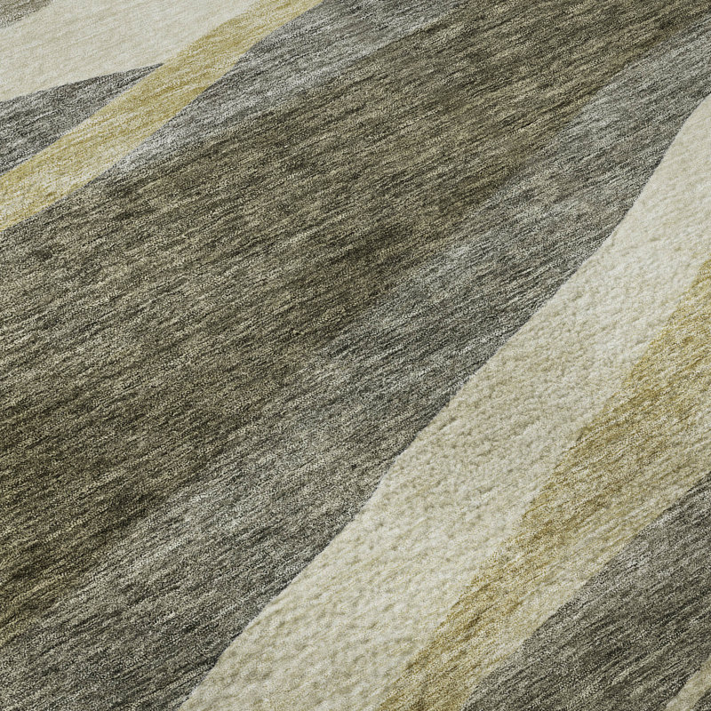Premium Machine Washable Wayne AMF1098 Swirls Rug, Rectangle 1'8" x 2'6"