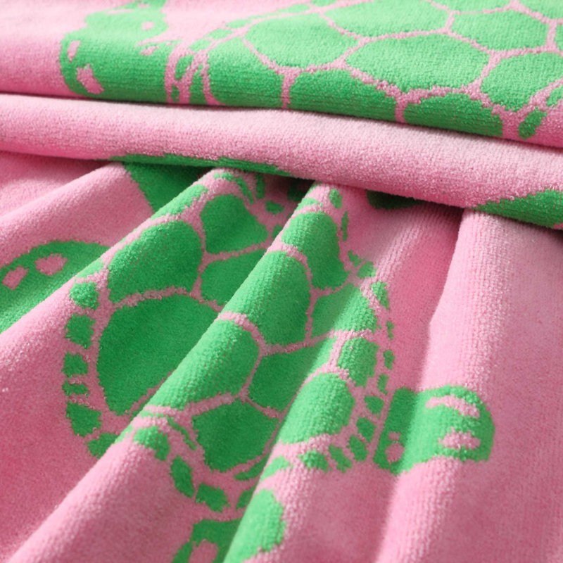 Tommy Bahama Fish Blue 2 Piece Beach Towel Set, Linear Palms Pink