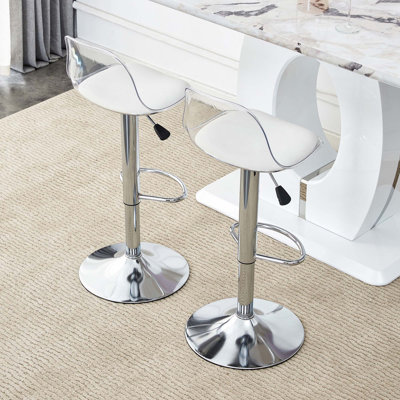 Chaises de bar et tabourets de bar modernes et minimalistes, pivotant à 360 ° et réglables, ensemble de 2, convient aux bars, aux restaurants et aux caissiers de la réception